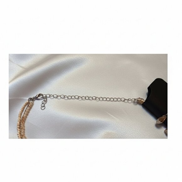 Ashley Stewart Necklace and Earring Set NWT Peach and Silver Fashion Jewelry - Picture 6 of 11